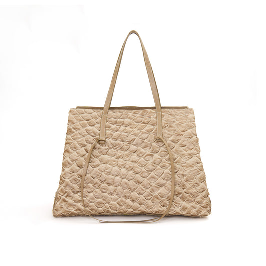 Cobé - Shopper em couro de pirarucu Cappuccino