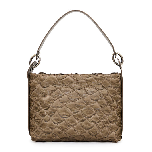 Aimara - Handbag em couro de pirarucu Oliva