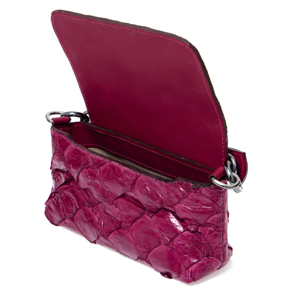 HUARI - Mini handbag em couro de pirarucu - Açai