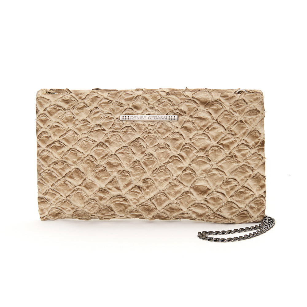 Pirarucu Leather Maxi Clutch Bag - Claret color (copy)