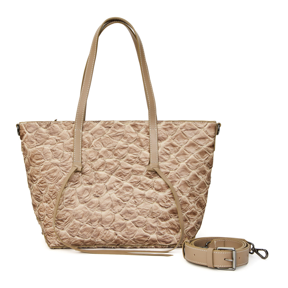 Luna - Shopper em couro de pirarucu Cappuccino