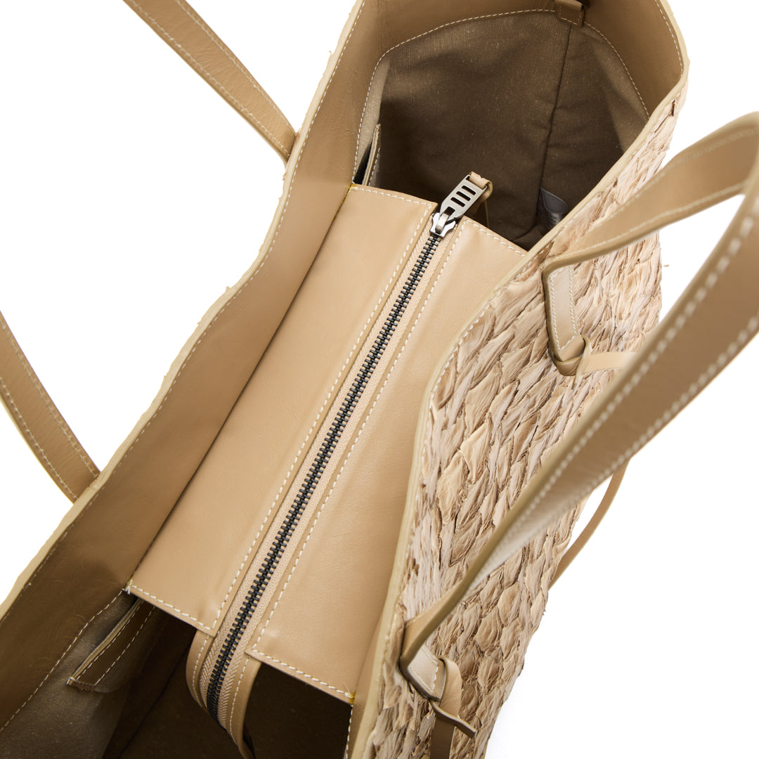 Cobé - Shopper em couro de pirarucu Cappuccino