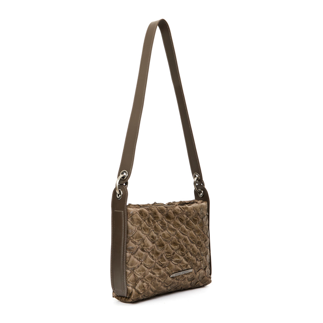 Aimara - Handbag em couro de pirarucu Oliva
