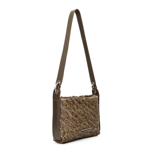Aimara - Handbag em couro de pirarucu Oliva
