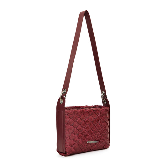 Aimara - Handbag em couro de pirarucu Claret