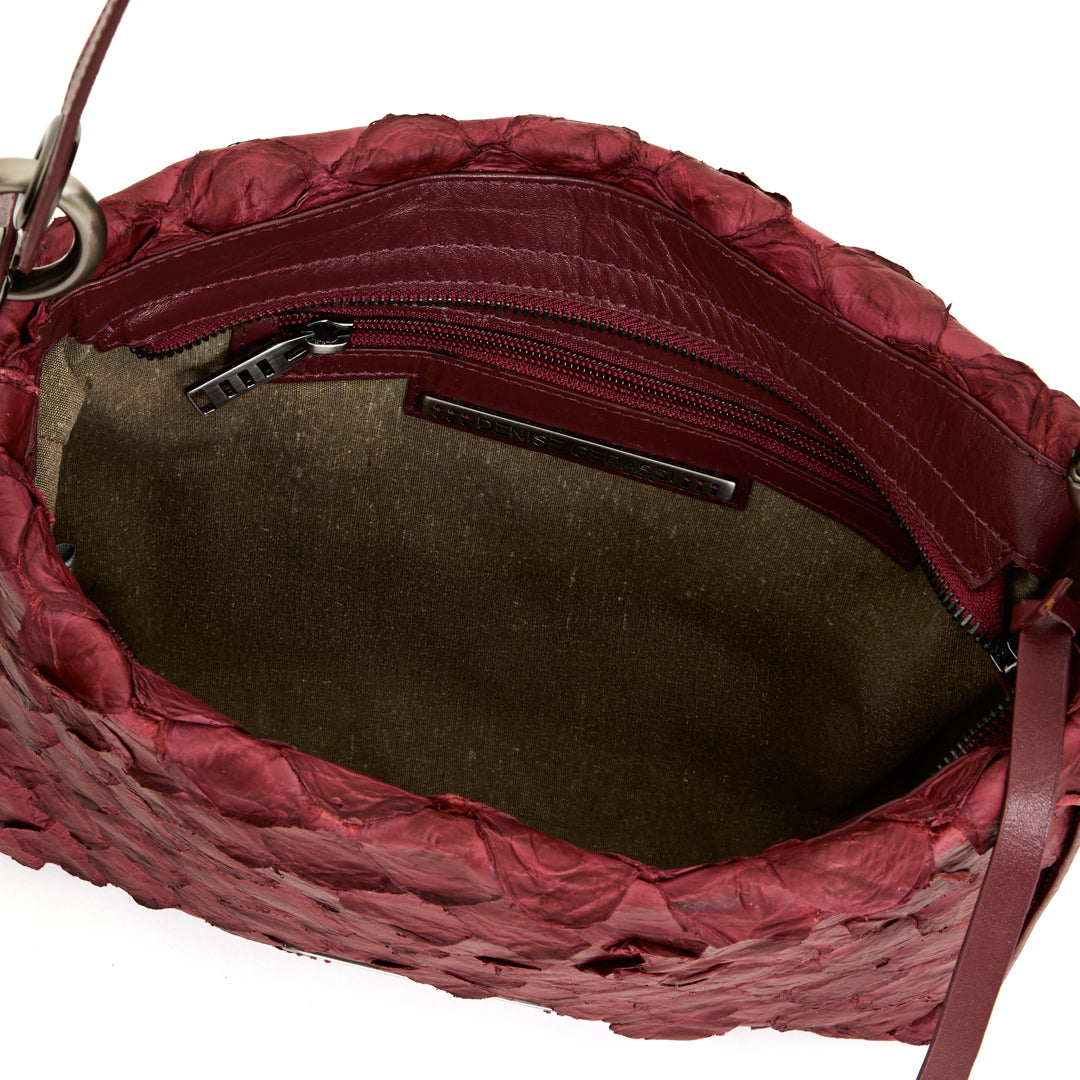 Aimara - Handbag em couro de pirarucu Claret