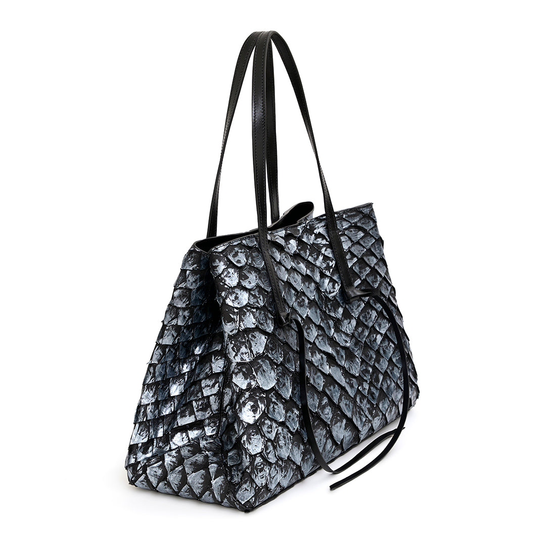Bolsa Cobé M Preto com Prata - foto 3