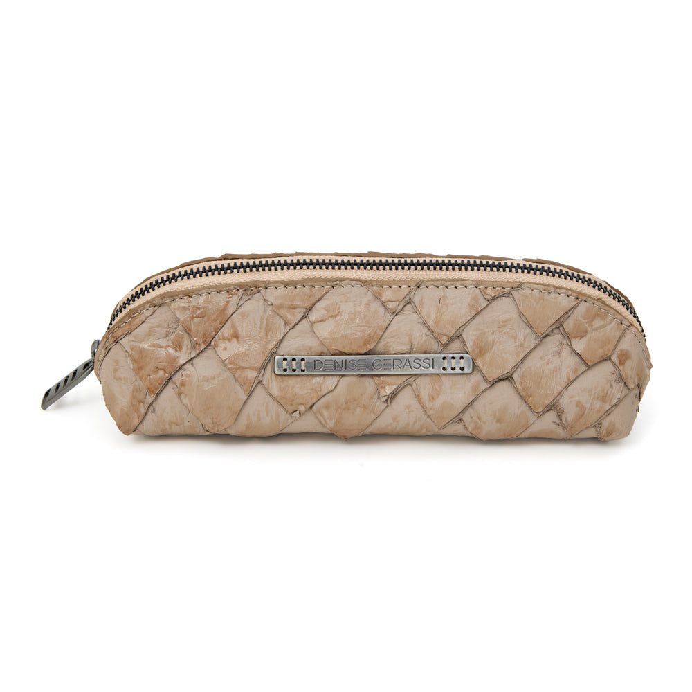 Porta Lápis em Couro de Pirarucu Shitake