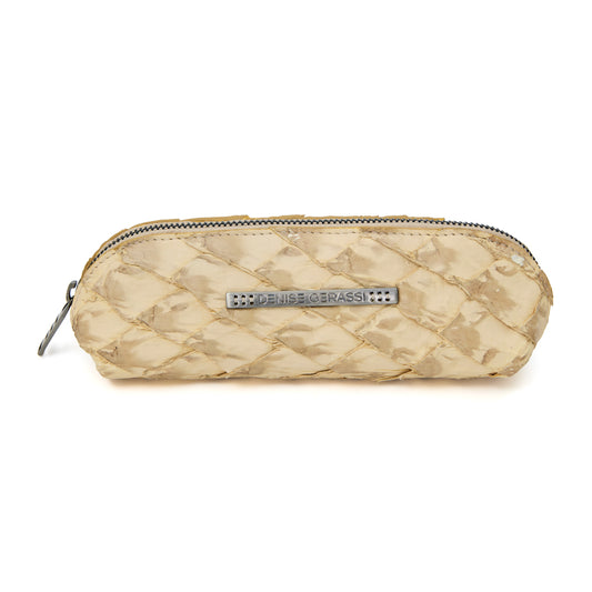 Porta Lápis em Couro de Pirarucu Camel