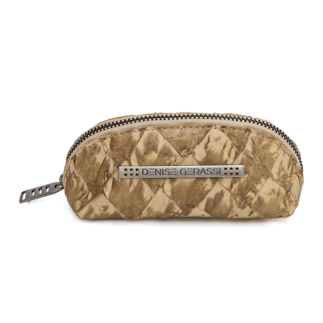 Porta Batom em Couro de Pirarucu Camel